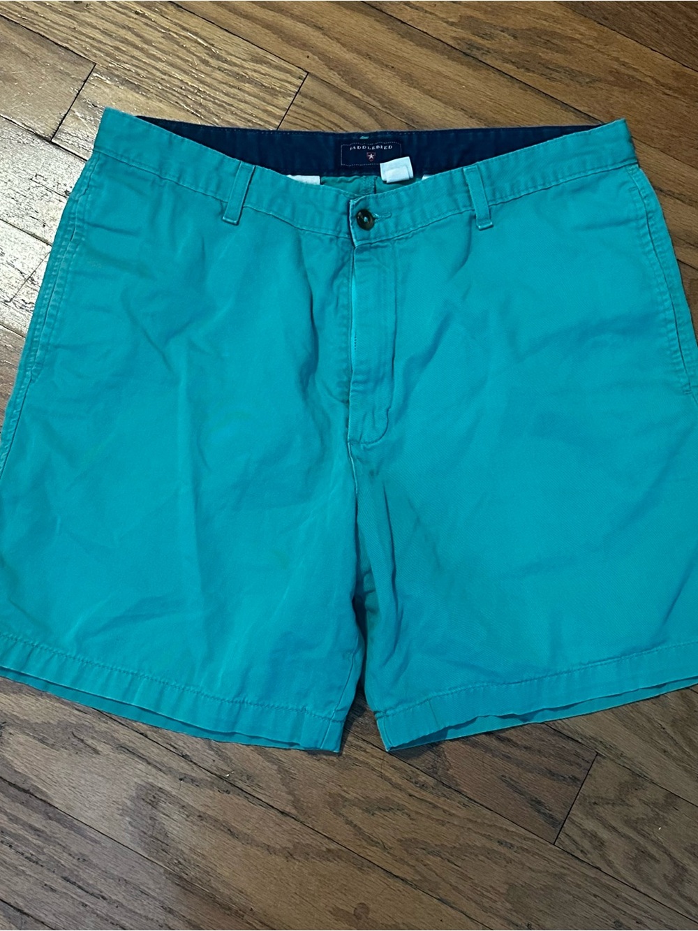 Saddlebred Teal Flat-Front Chino Shorts